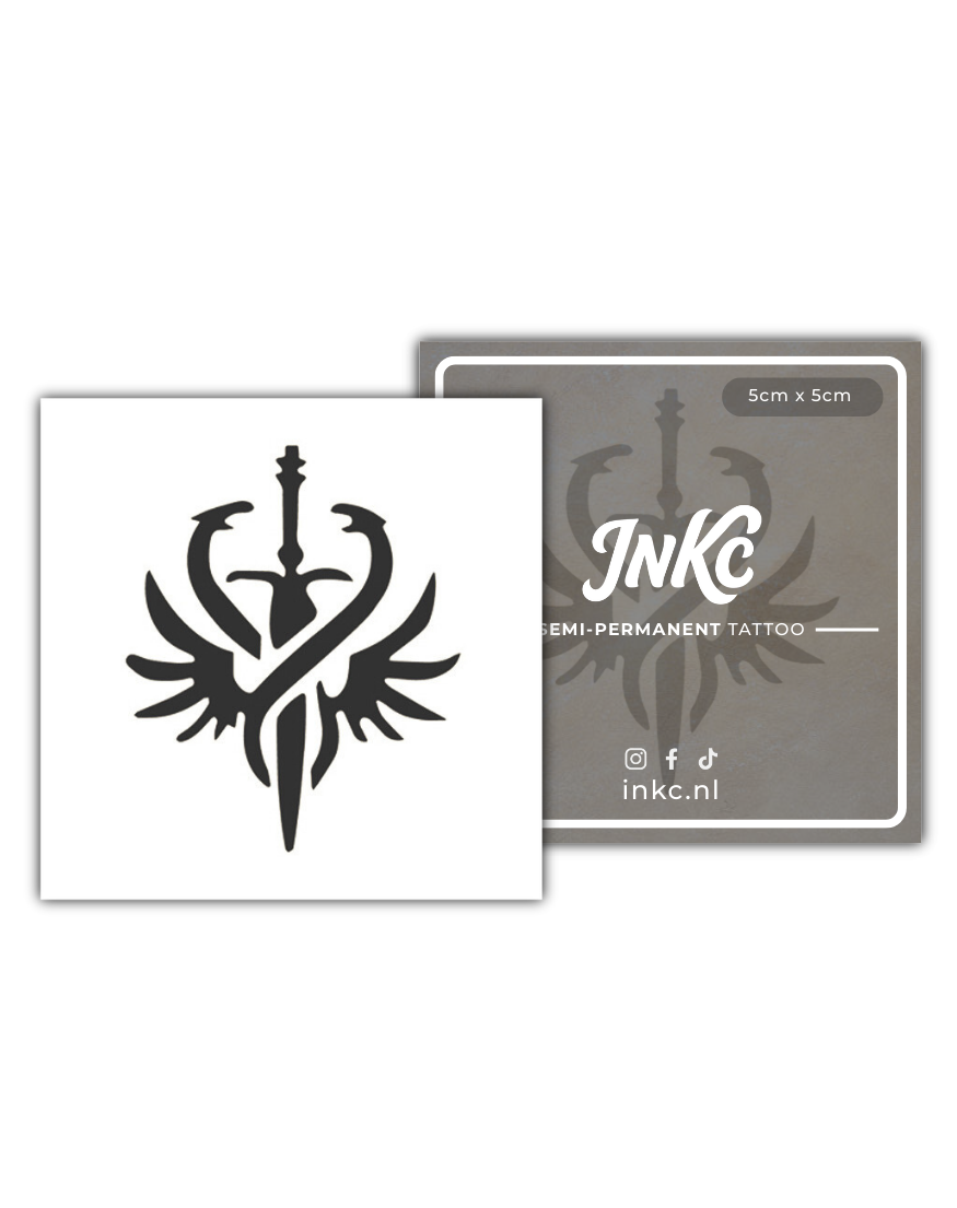 Vleugelzwaard tijdelijke tattoo van INKC