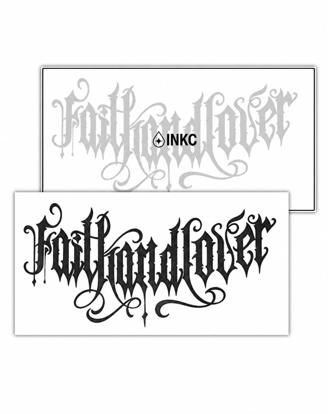 Faith and Love tijdelijke tattoo van INKC
