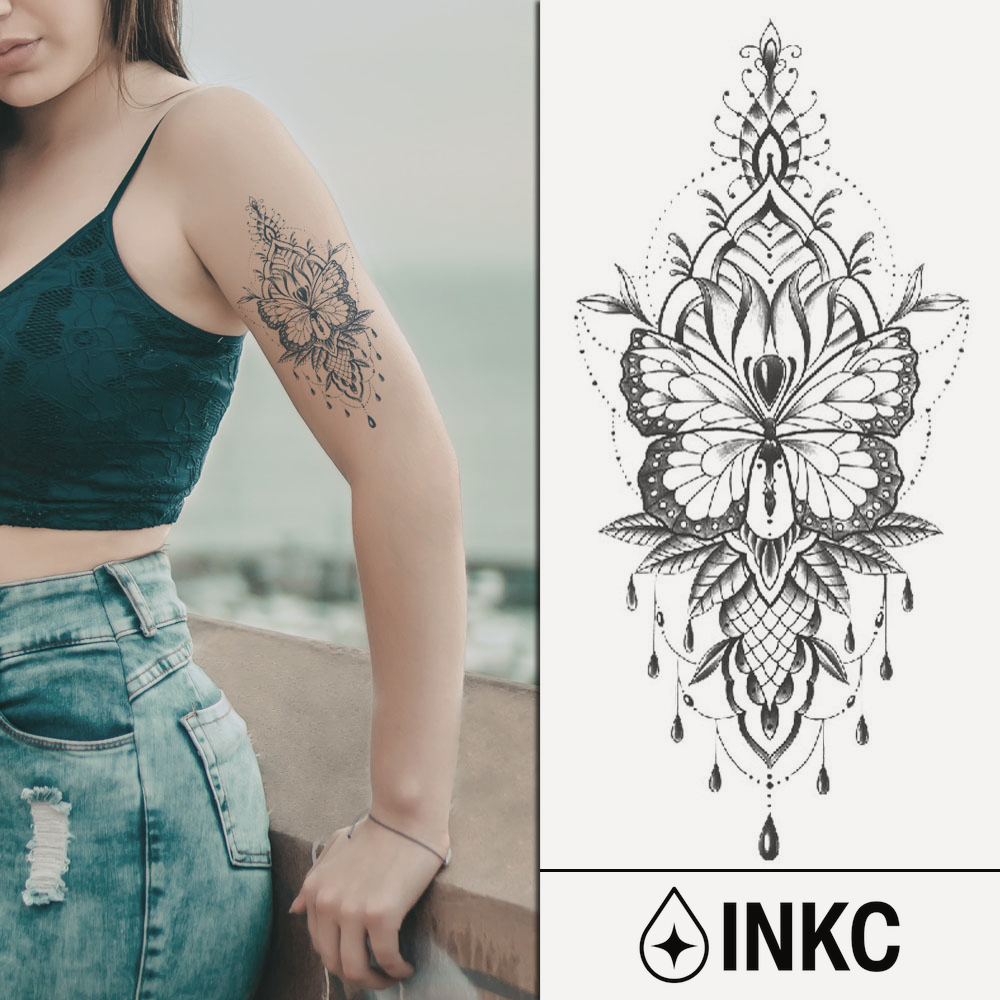 Vlinder Sier tijdelijke tattoo van INKC