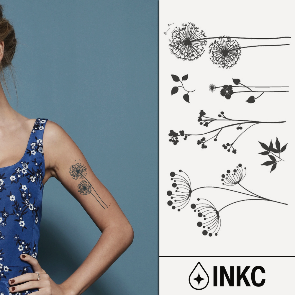 Bloemen Set tijdelijke tattoo van INKC
