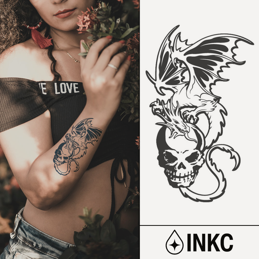 Phoenix Schedel tijdelijke tattoo van INKC