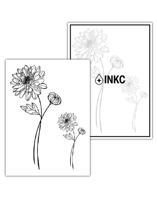 Geboortebloem november Chrysant tijdelijke tattoo van INKC