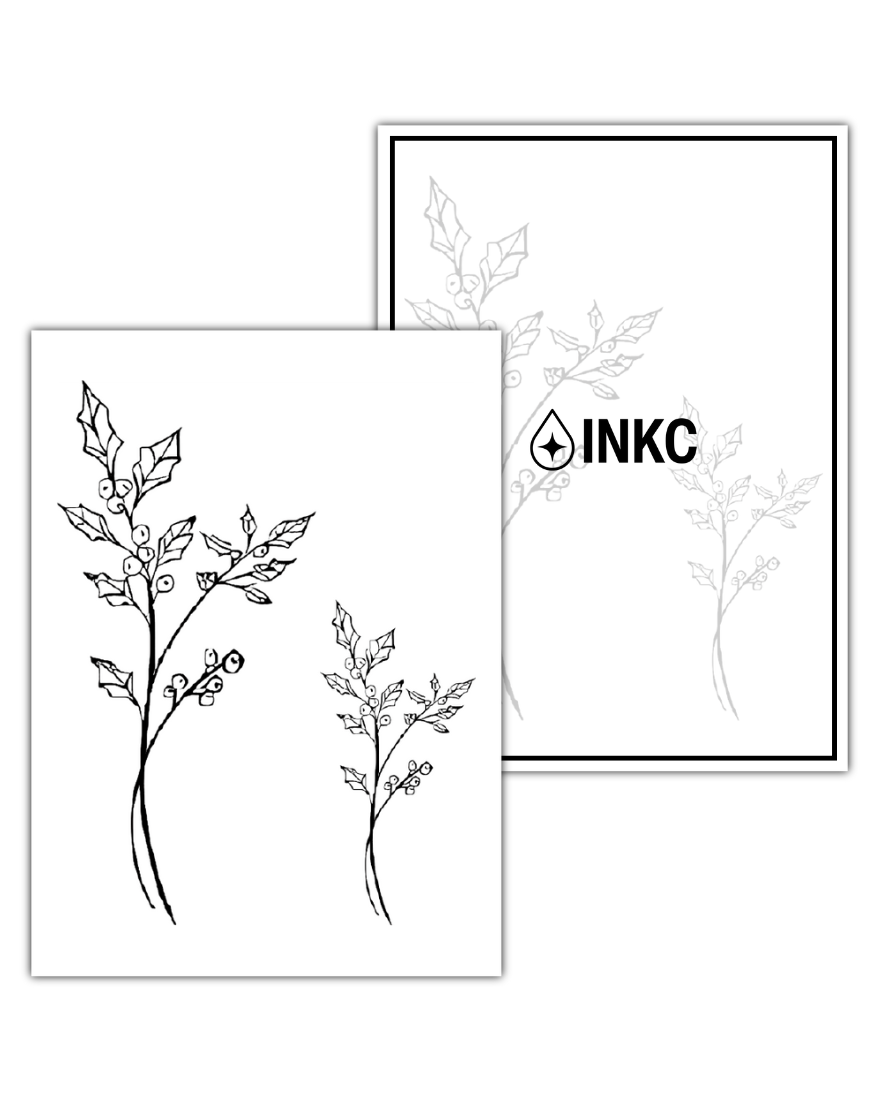 Geboortebloem december Hulst tijdelijke tattoo van INKC