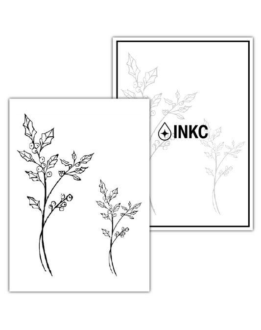 Geboortebloem december Hulst tijdelijke tattoo van INKC
