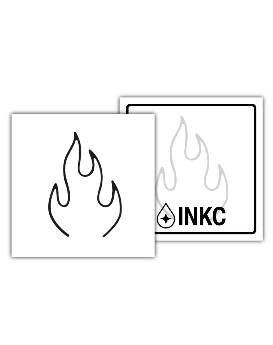 Kleine vlam tijdelijke tattoo van INKC
