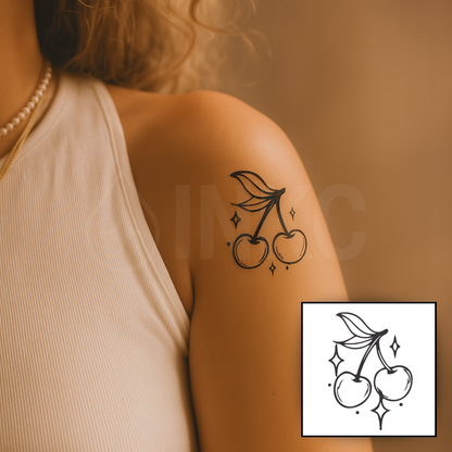 Kersen tijdelijke tattoo van INKC - productafbeelding 2