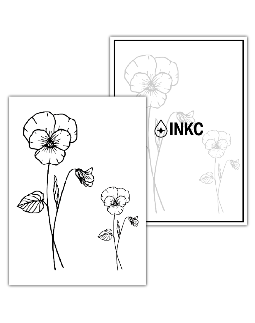 Geboortebloem februari Viooltje tijdelijke tattoo van INKC