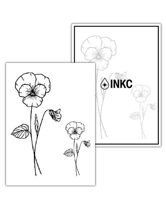 Geboortebloem februari Viooltje tijdelijke tattoo van INKC