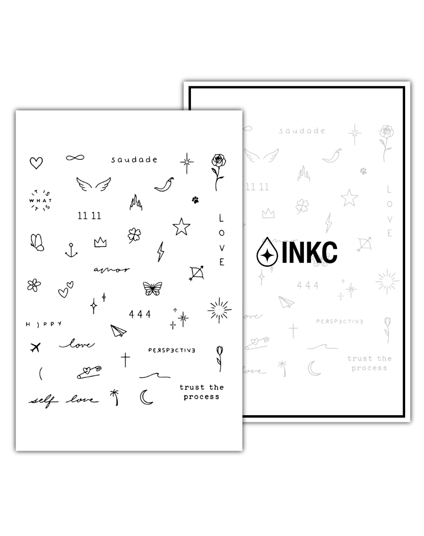 Mini symbolen en woorden Set tijdelijke tattoo van INKC