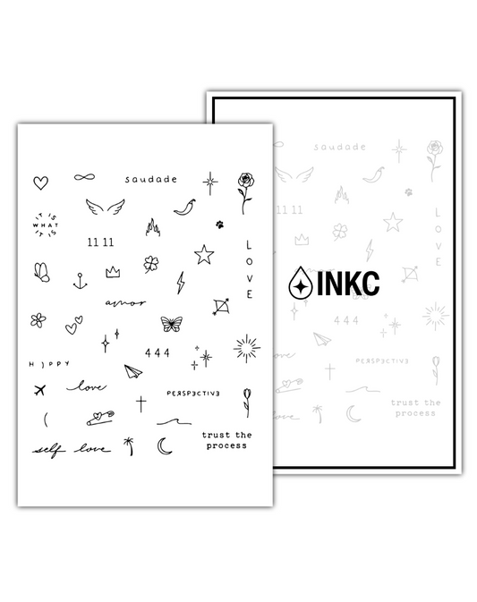 Mini symbolen en woorden Set tijdelijke tattoo van INKC