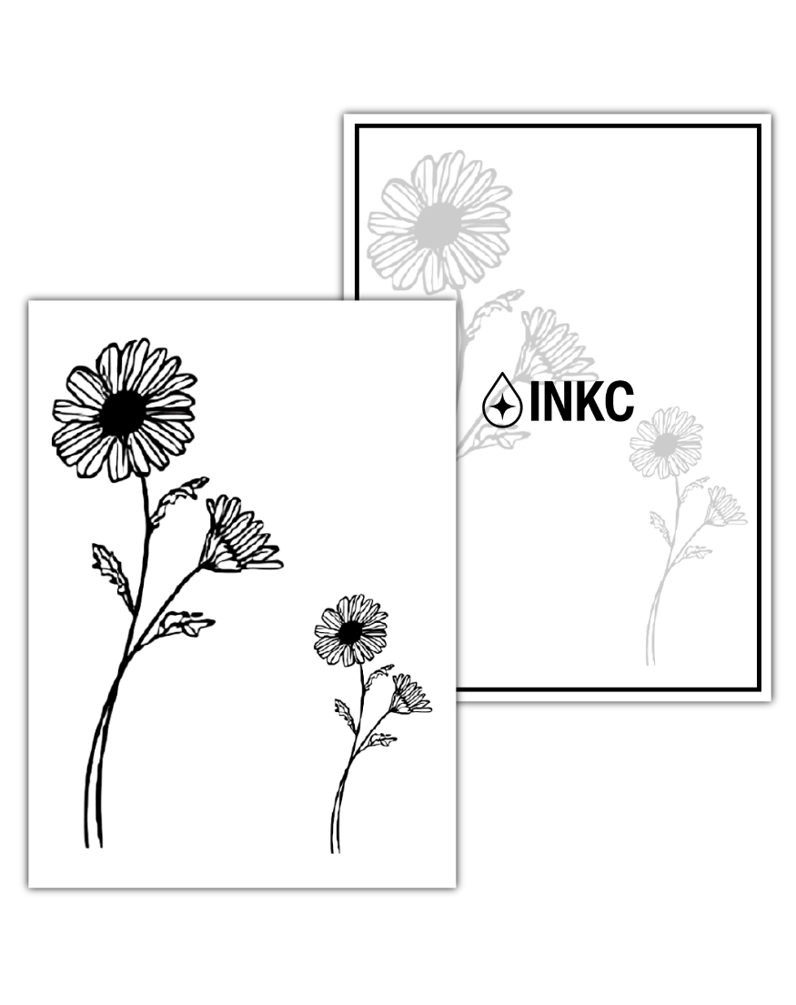 Geboortebloem april Madeliefje tijdelijke tattoo van INKC
