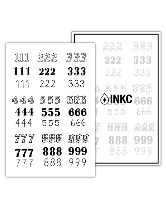 Engelen Nummer Set tijdelijke tattoo van INKC