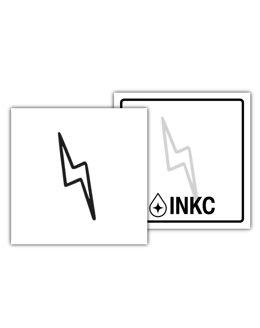 Minimalistische Bliksem tijdelijke tattoo van INKC