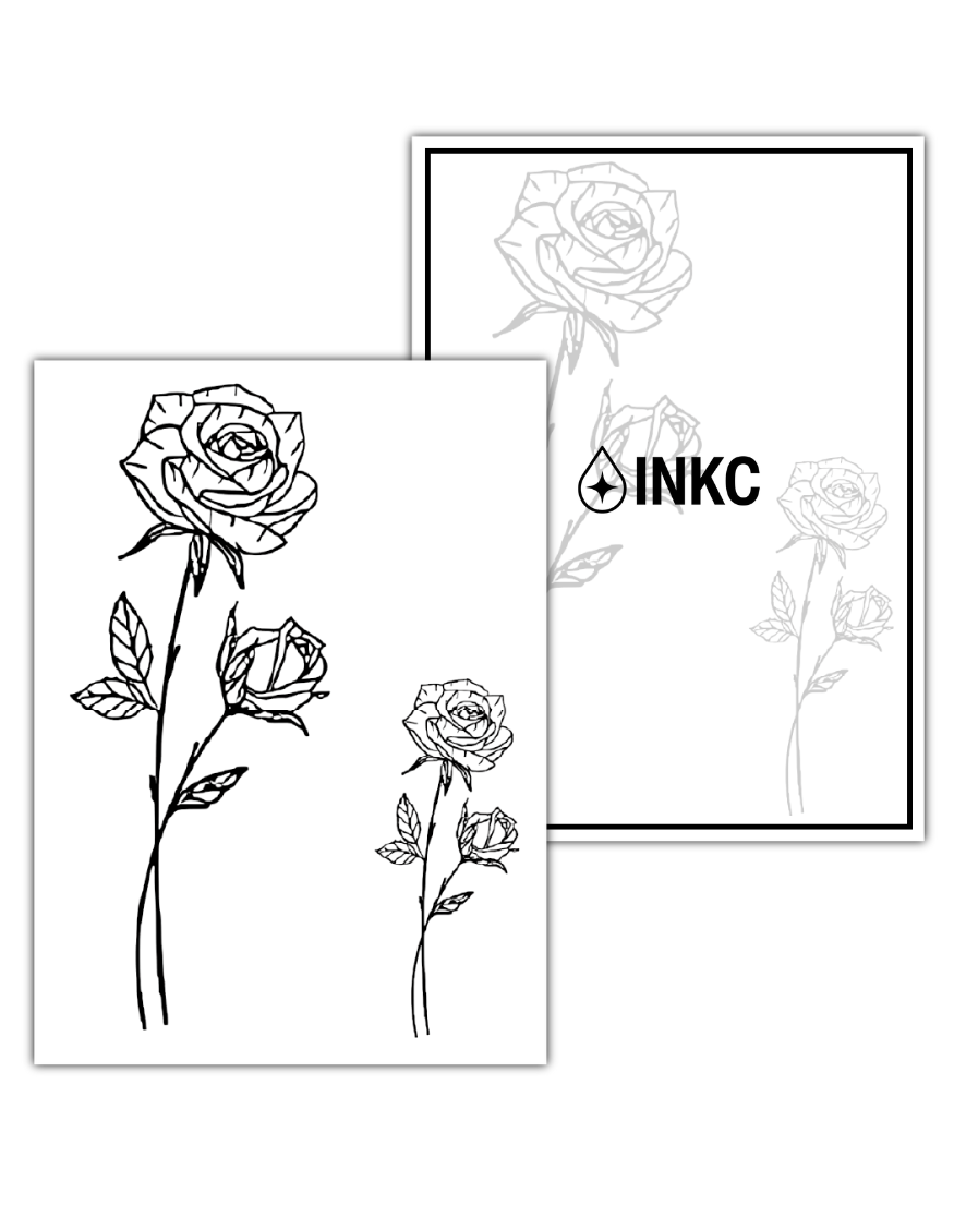 Geboortebloem juni Roos tijdelijke tattoo van INKC