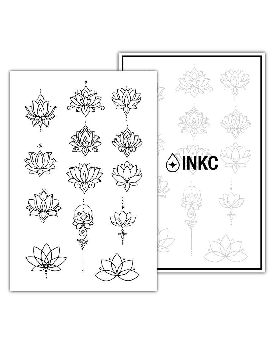 Lotus collectie Set tijdelijke tattoo van INKC
