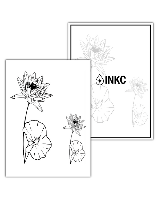Geboortebloem juli Waterlelie tijdelijke tattoo van INKC