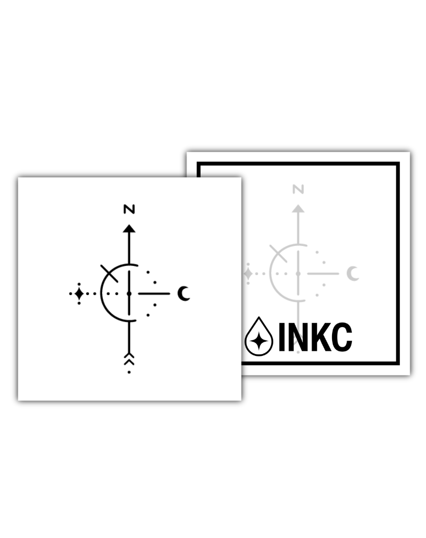 Minimalistisch Kompas tijdelijke tattoo van INKC