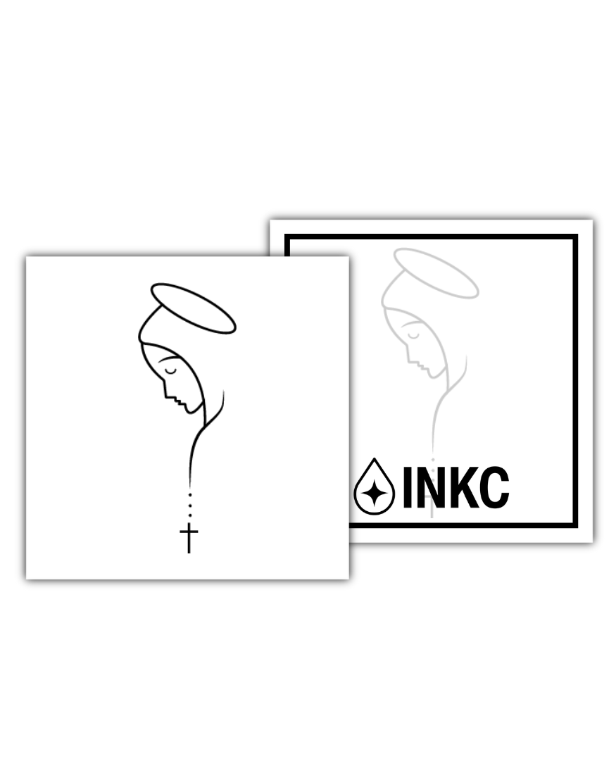 Biddende Heilige tijdelijke tattoo van INKC