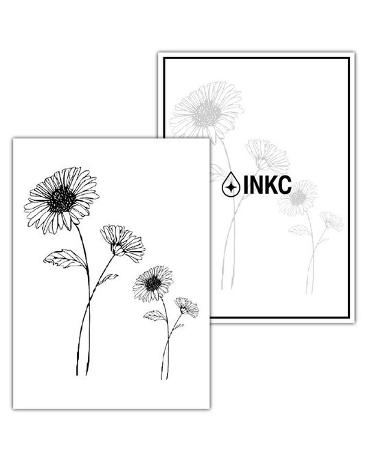 Geboortebloem september Aster tijdelijke tattoo van INKC