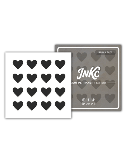 Hartjes tijdelijke tattoo van INKC