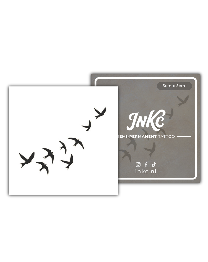 Vogelvlucht tijdelijke tattoo van INKC