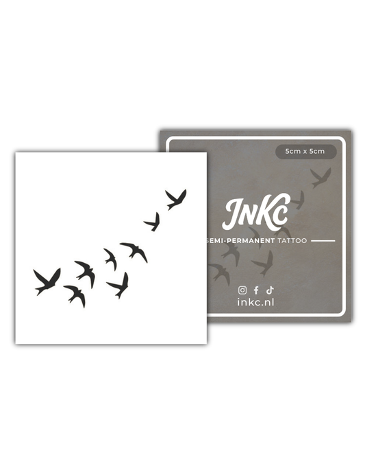 Vogelvlucht tijdelijke tattoo van INKC