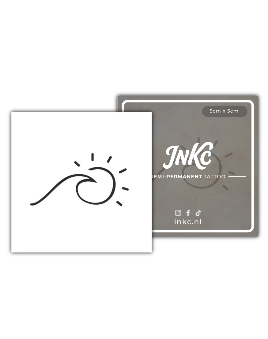 Golfje met Zon tijdelijke tattoo van INKC