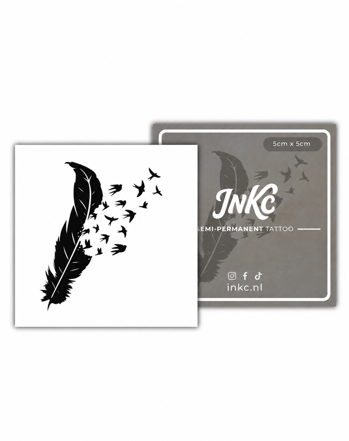 Veer met Vogels tijdelijke tattoo van INKC