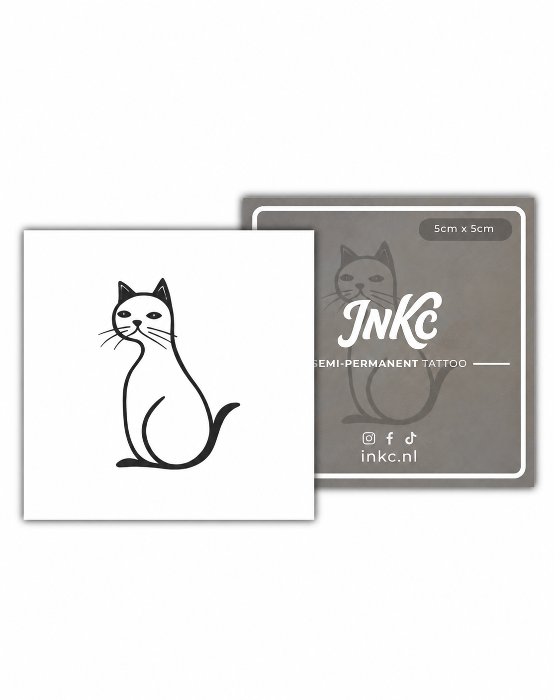 Zittende Kat tijdelijke tattoo van INKC