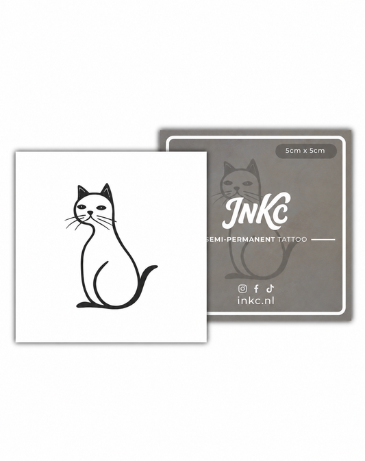 Zittende Kat tijdelijke tattoo van INKC