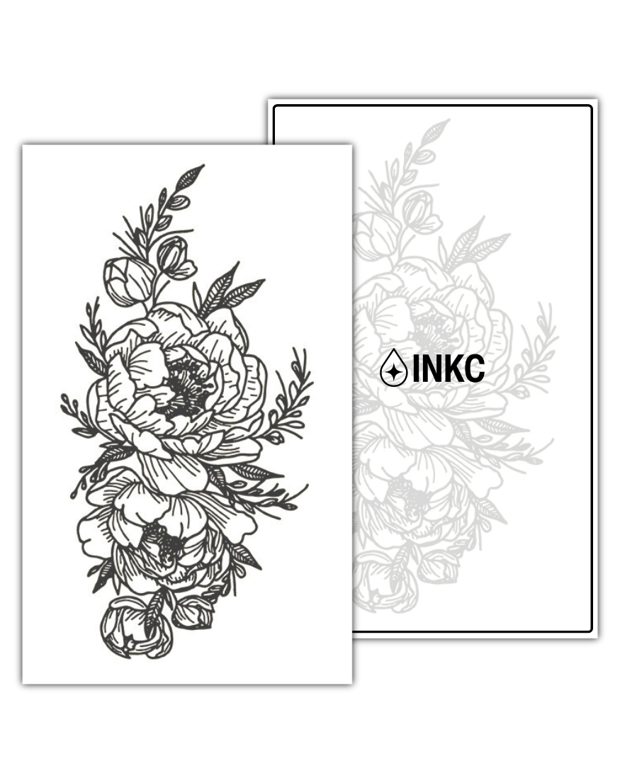 Bloemenkunst tijdelijke tattoo van INKC
