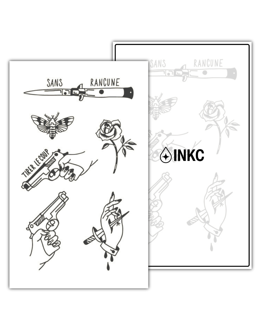 Haat Liefde tijdelijke tattoo van INKC