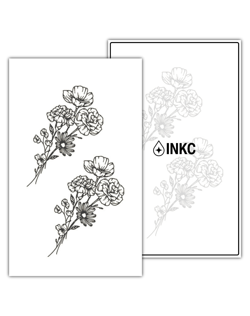 Bloemenduo tijdelijke tattoo van INKC
