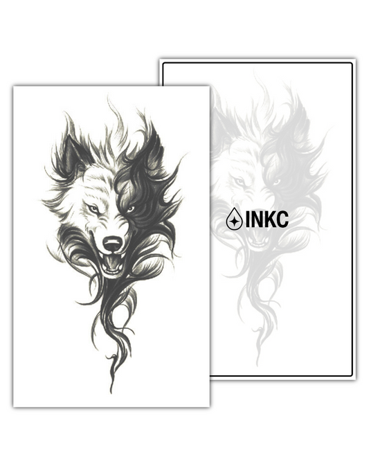 Vluchtige Wolf tijdelijke tattoo van INKC