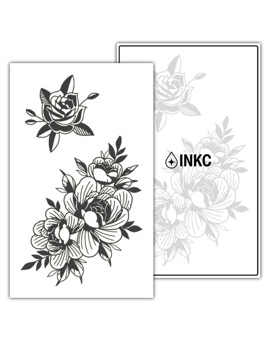 Roos en Bloemen tijdelijke tattoo van INKC