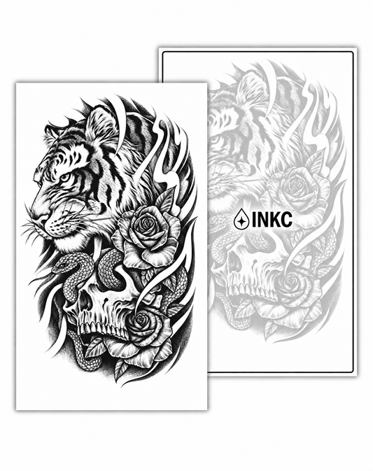 Tijger, Slang en Schedel tijdelijke tattoo van INKC