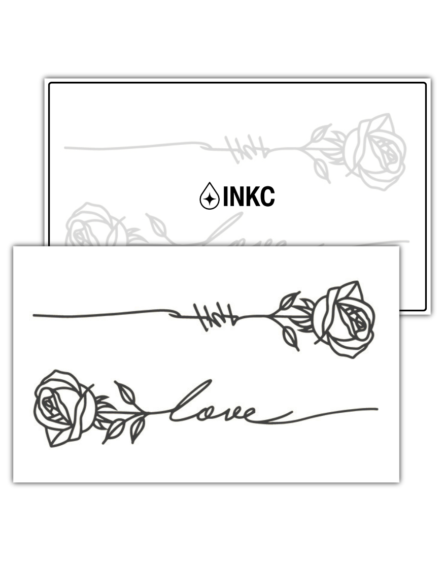 Liefdesroos tijdelijke tattoo van INKC