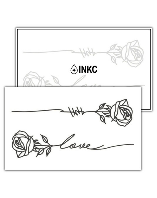 Liefdesroos tijdelijke tattoo van INKC