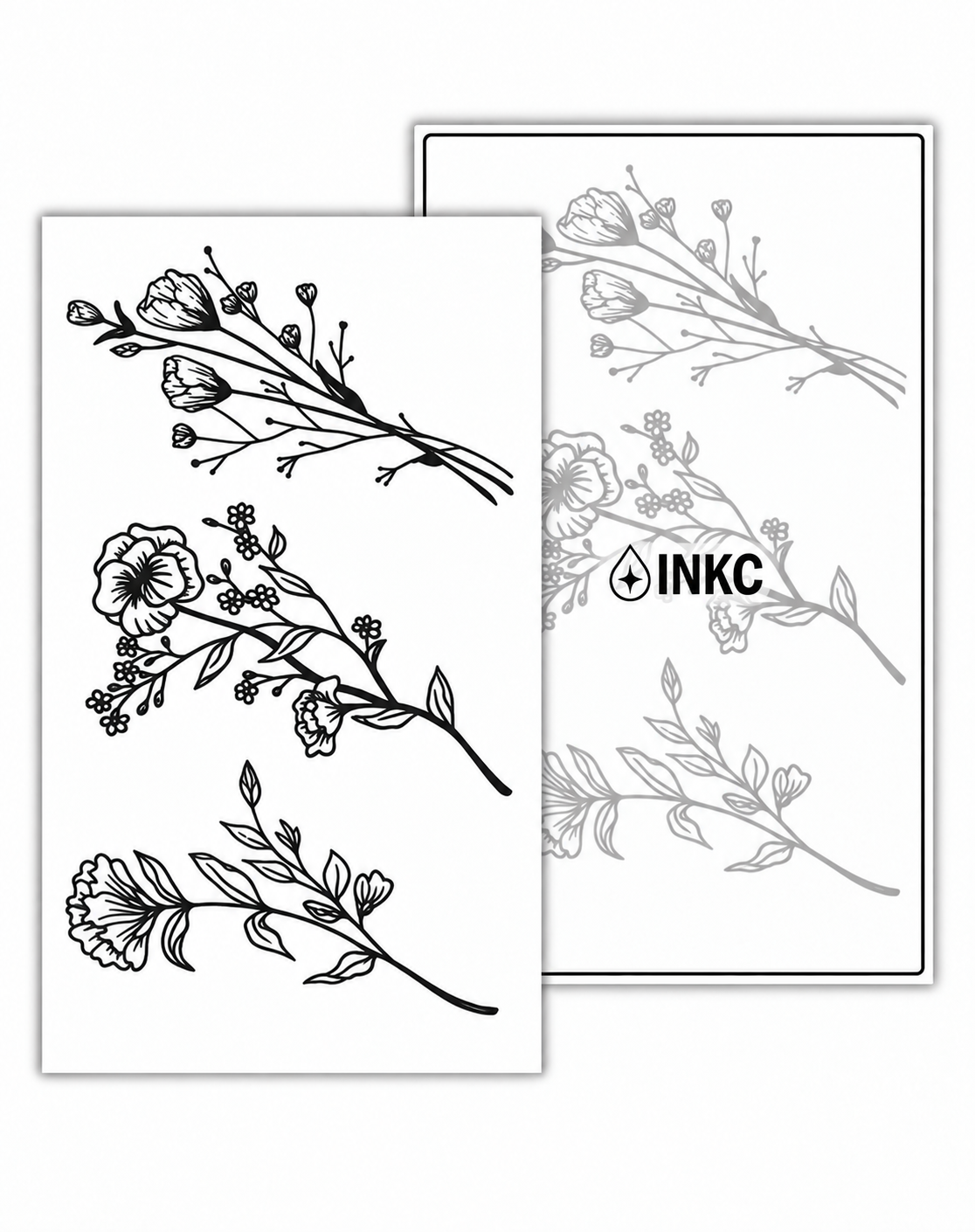 Fijne Bloementakjes Set tijdelijke tattoo van INKC