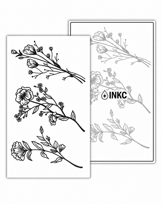 Fijne Bloementakjes Set tijdelijke tattoo van INKC