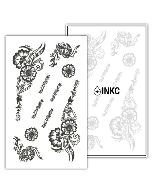 Bloemen tijdelijke tattoo van INKC