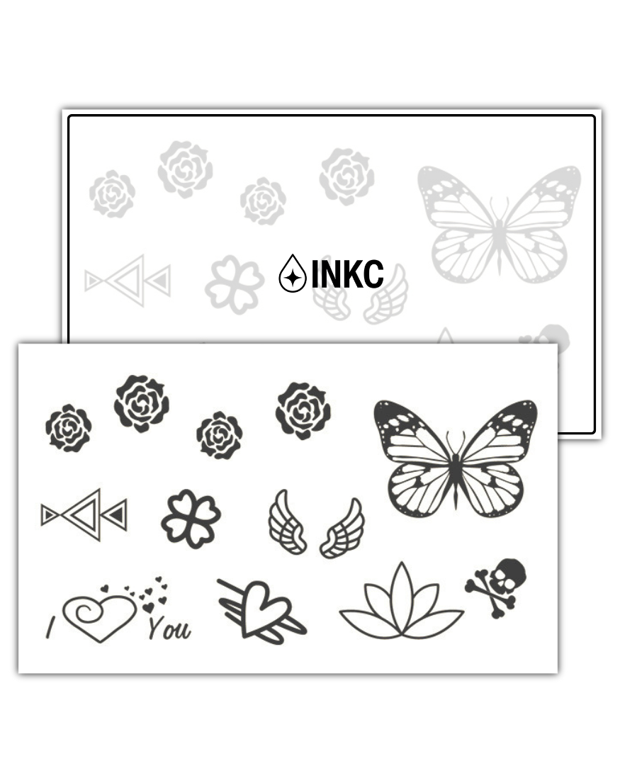Vlinder Bloem Set tijdelijke tattoo van INKC