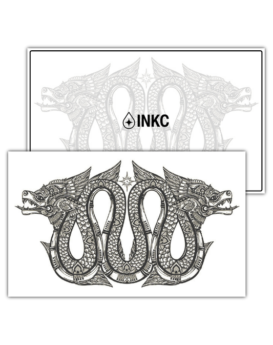 Tweekoppige Draak tijdelijke tattoo van INKC