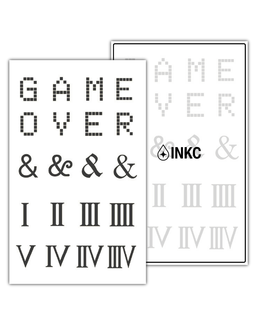 GAME OVER & Romein tijdelijke tattoo van INKC