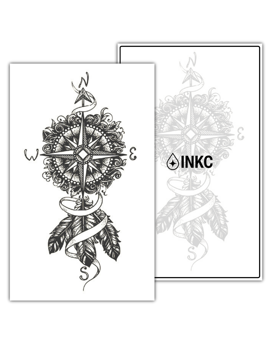 Verenkompas tijdelijke tattoo van INKC