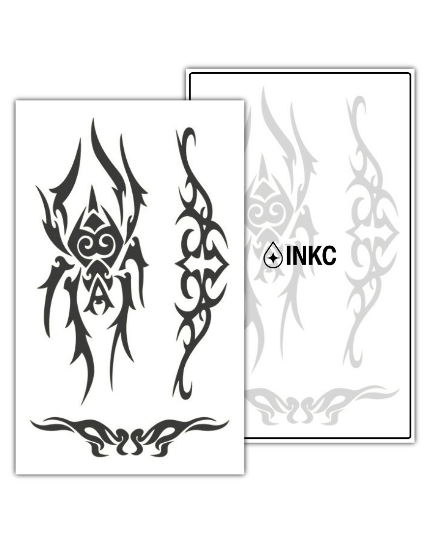 Zwarte Vlam tijdelijke tattoo van INKC