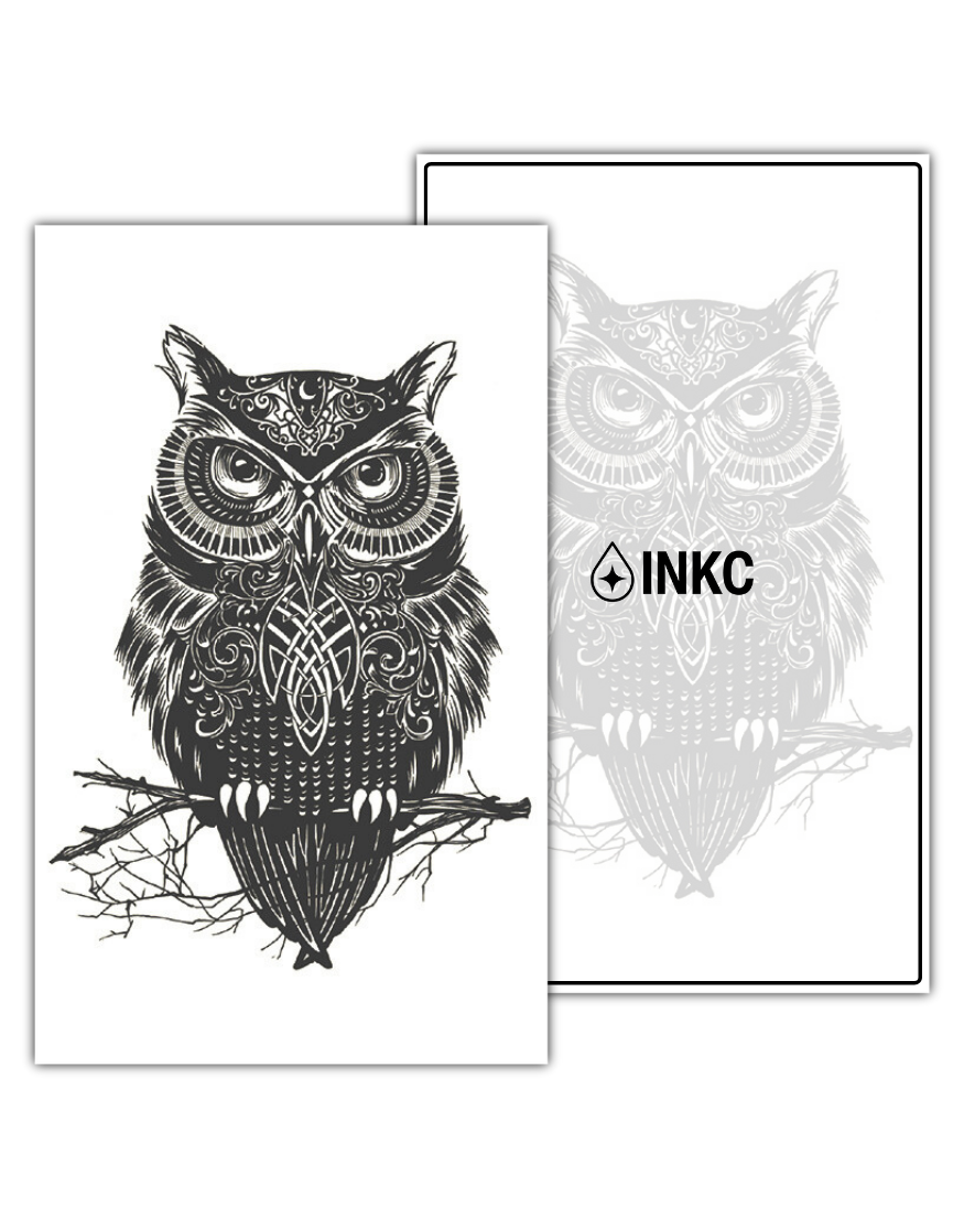Uil tijdelijke tattoo van INKC