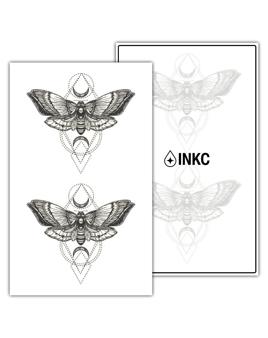 Nachtvlinder tijdelijke tattoo van INKC