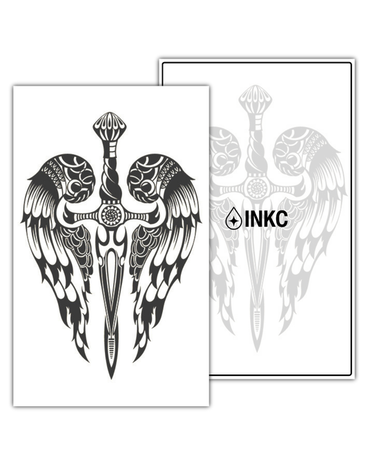 Vleugelzwaard tijdelijke tattoo van INKC