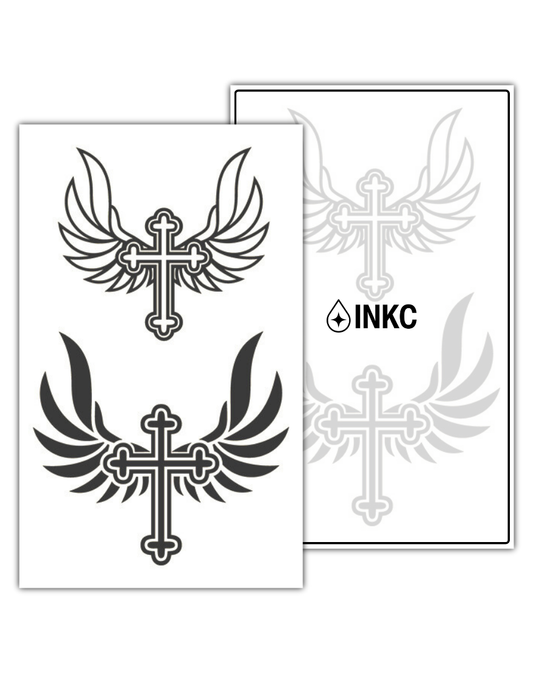 Kruis Vleugels tijdelijke tattoo van INKC